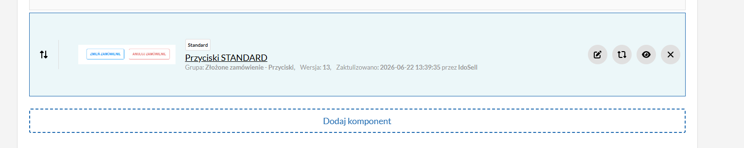 Komponent „Przyciski STANDARD” w Composerze