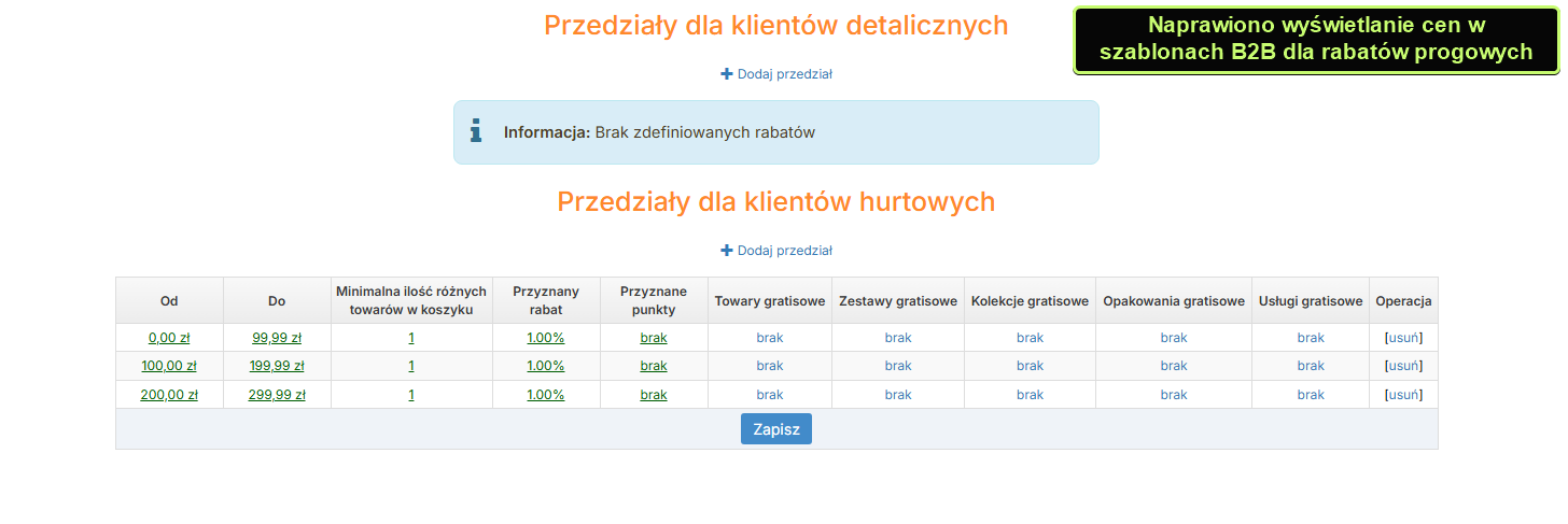Konfiguracja przedziałów rabatowych dla klientów hurtowych w panelu IdoSell